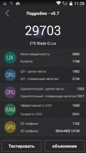 ZTE Blade Q Lux в тесте AnTuTu Benchmark