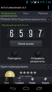 Тест AnTutU (ZTE V880G)